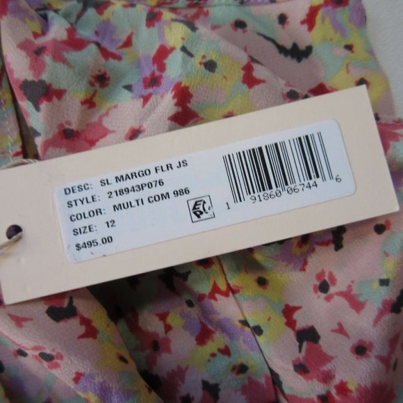 NWT Rebecca Taylor Margo in Floral Print Ruffle Silk Crop Jumpsuit 12 $495 - Picture 5 of 6